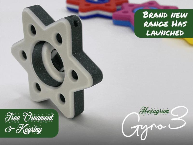 Gyro3 Hexagram Star Fidget Spinner & Ornament