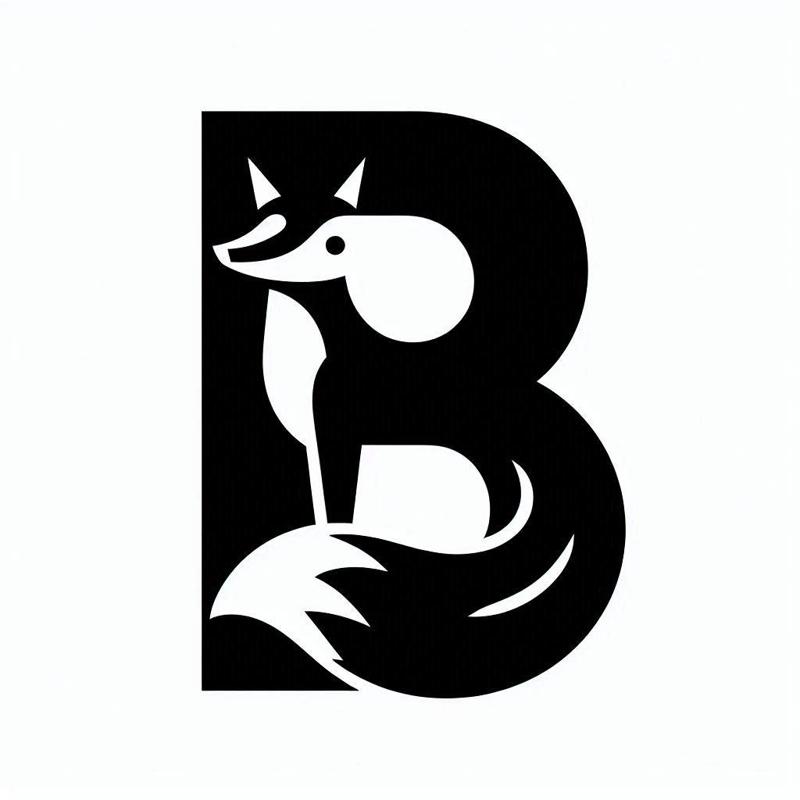 Fox alphabet: Letter B (version 1)