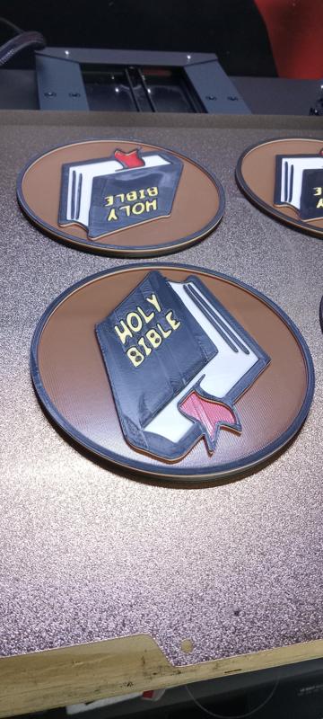 Coasters, Bible and holder