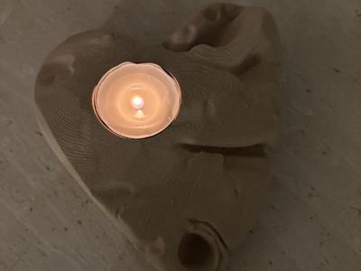 Wooden Heart Tealight Holder
