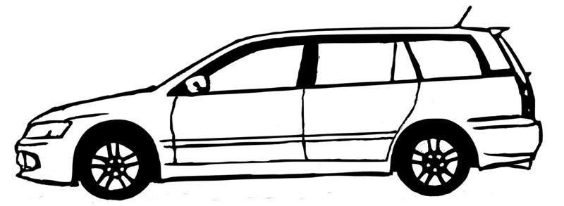 2005 evolution wagon line art silhouette