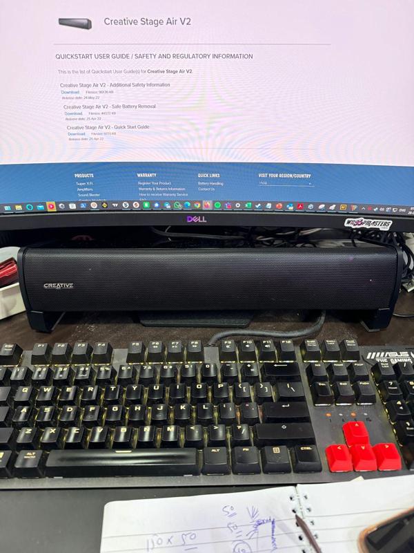 Creative stage air v2 soundbar side stands