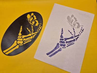 Skelet Hand Stencil