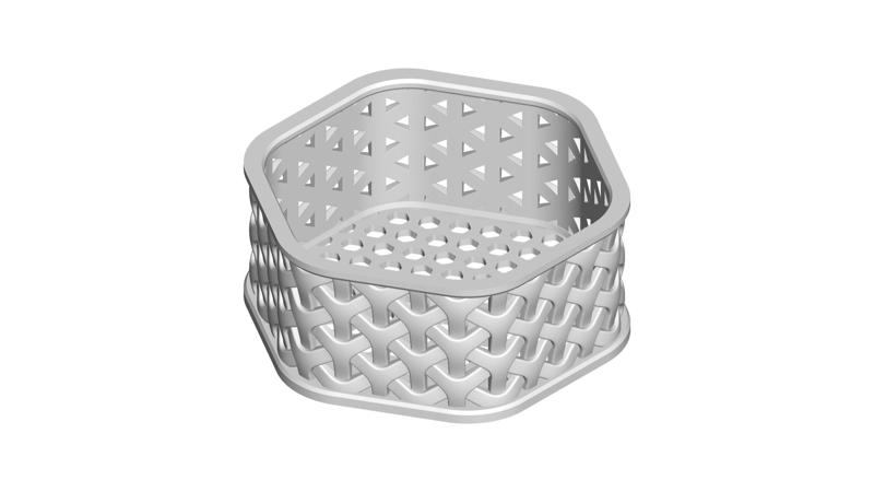 Wicker basket Hexagon