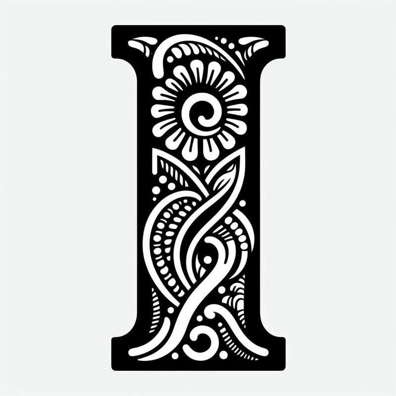 Frottage creation: letter I (version 2)