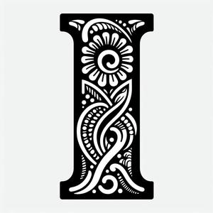 Frottage creation: letter I (version 2)