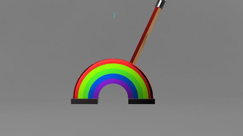 Rainbow pencil holder