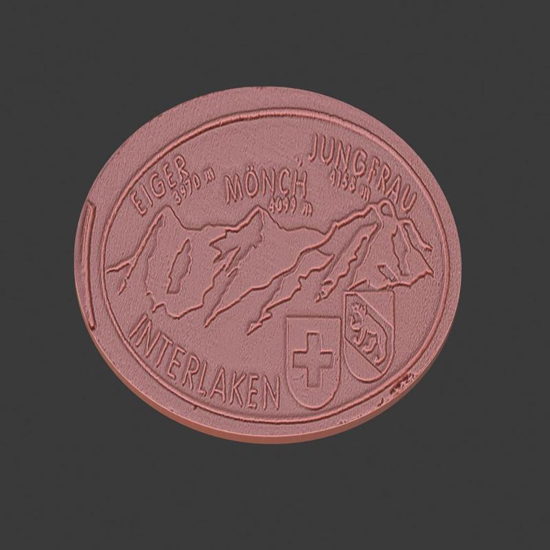 Eiger, Moench and Jungfrau Elongated Coin
