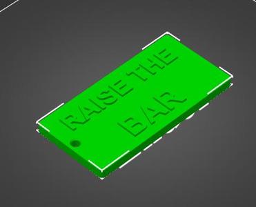 RAISE THE BAR keychain/sign