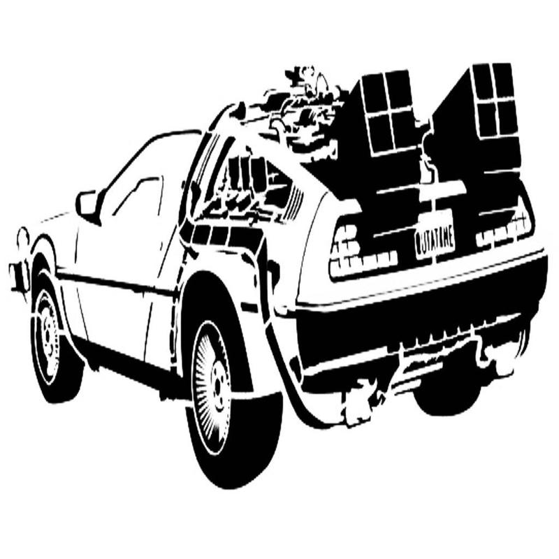 BTTF Dolorian stencil