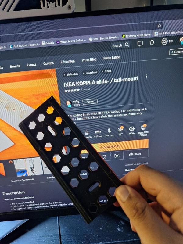 Koppla rail printready less fillament (remix) of @volly