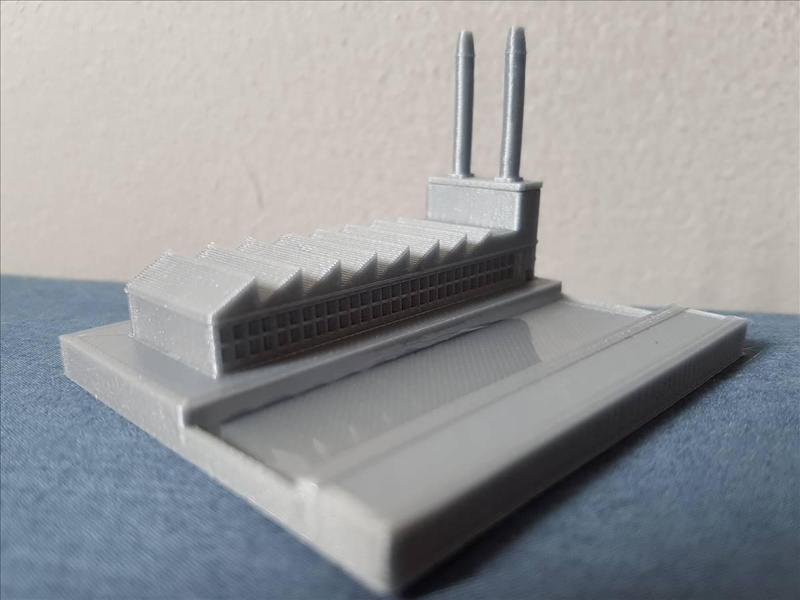 Mini factory with real river