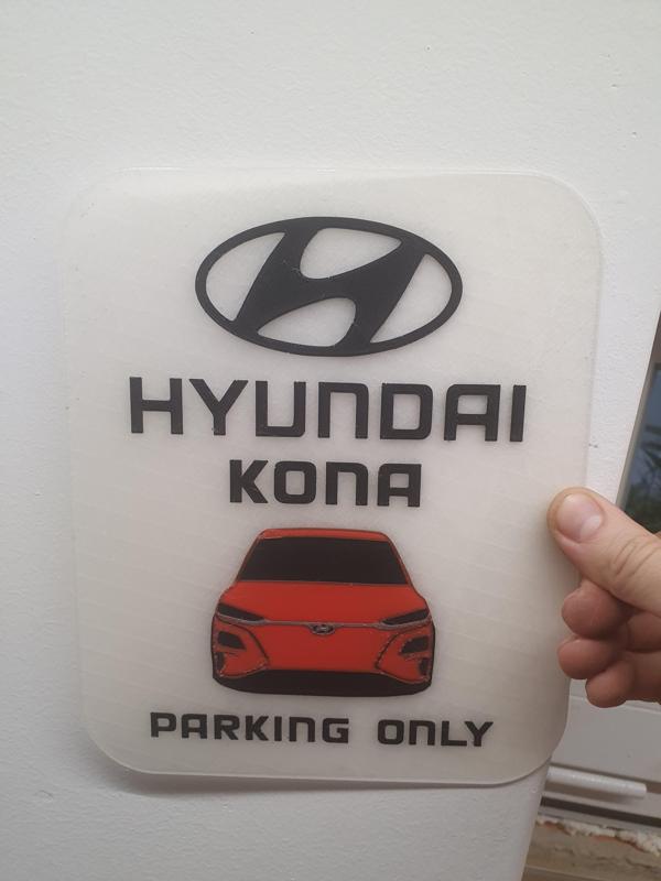 Hyundai Kona parking sign