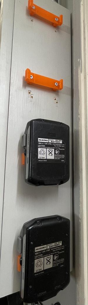 Wall mounted Hikoki battery holder