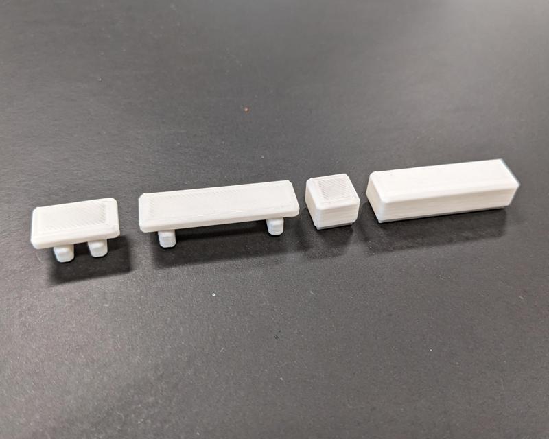 Stone Block Benches Low Poly (architectural model building assets)