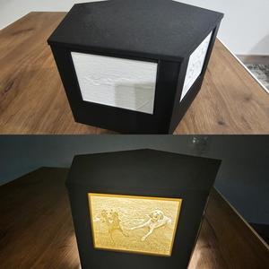 Litophane lamp pentagon (can be rotated with a bearing)