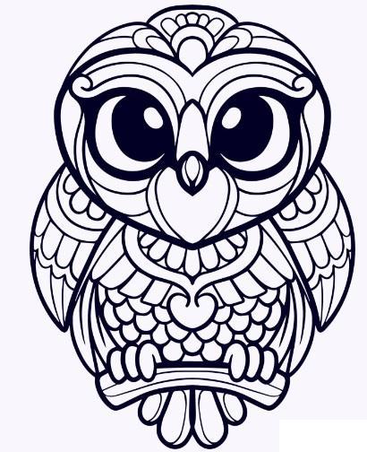 Beautiful Owl mandala art