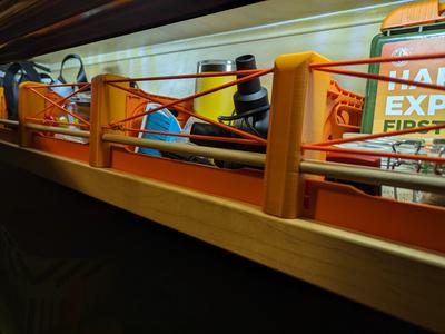 Hiker trailer top shelf organizer