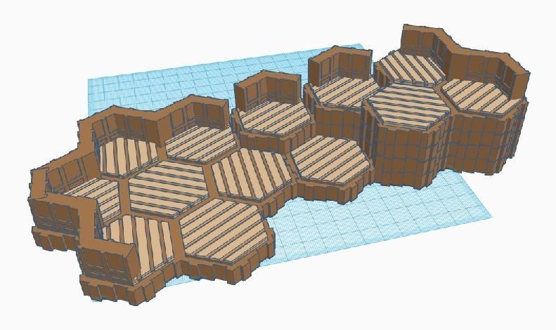 Locking Hex Terrain Wood Floor