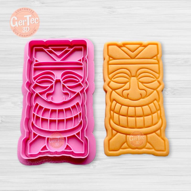 TIKI MASK Nº3 CUTTER WITH STAMP / COOKIE CUTTER TIKI MASK