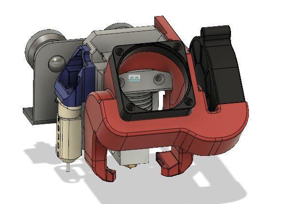 Creality V6/ Volcano/ J12 Hiflow 40mm Hotend Fan Mount and Part Cooling Duct