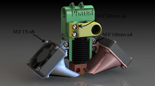Hotend base for My3D F1 by Phaust