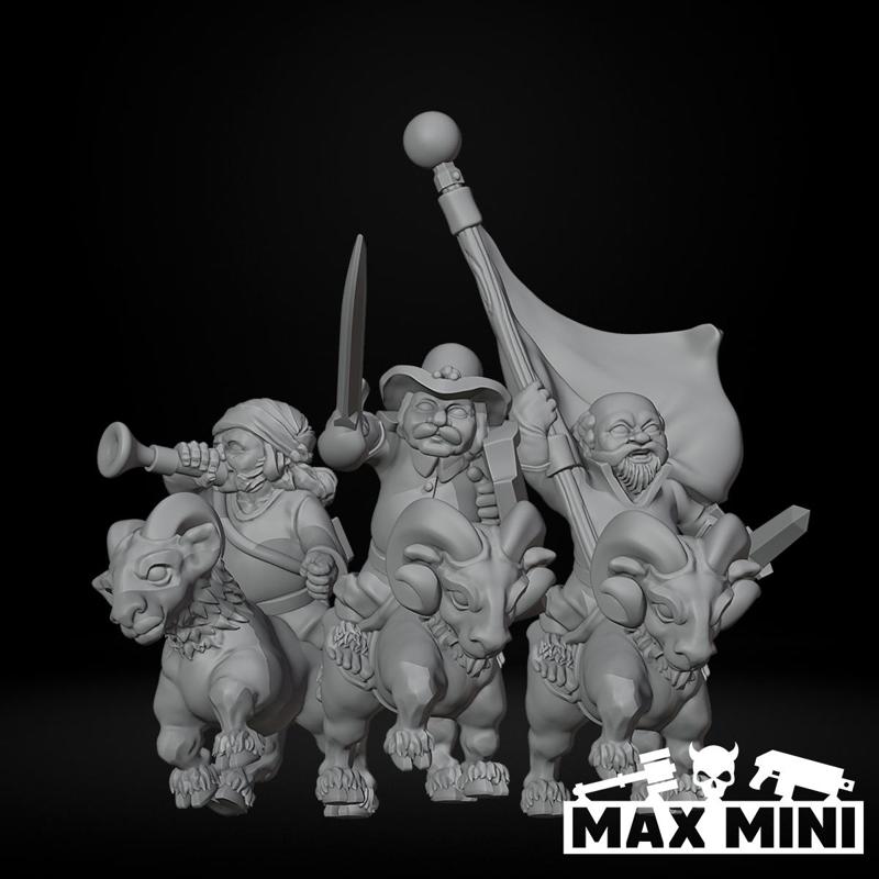 Halfling Goat Rider Warrior Command