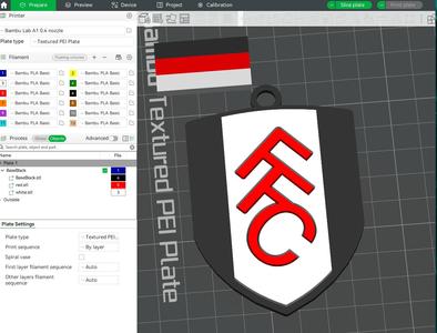 Premier League Fulham keychan badge printable and renderable