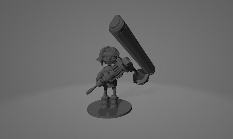 Splatoon 3 Inkling Girl (Bed Head) with Dynamo Roller Miniature Model