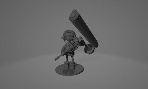 Splatoon 3 Inkling Girl (Bed Head) with Dynamo Roller Miniature Model