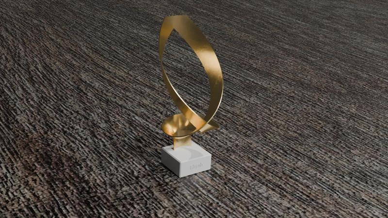 Two-Piece Trophy – Golden Cup with Name: Elijah