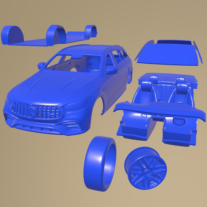 Mercedes E63 Estate AMG 2021 PRINTABLE CAR IN SEPARATE PARTS