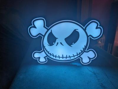 Jack Skellington skull and crossbones lightbox