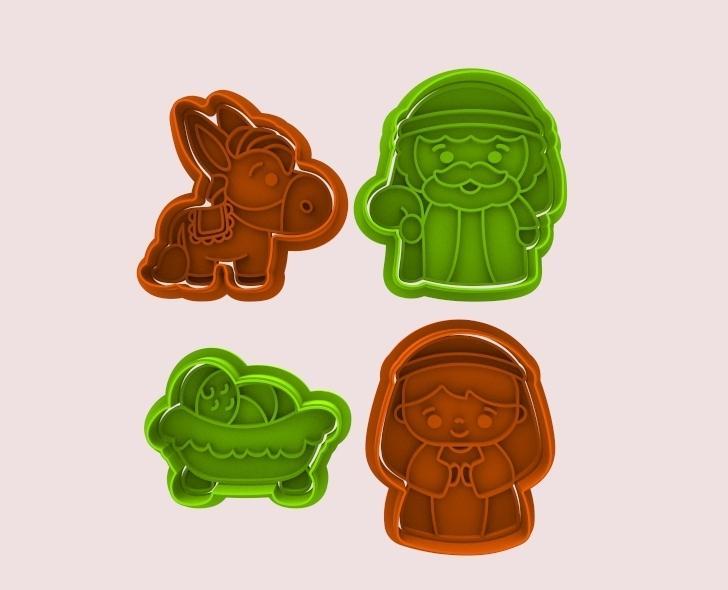 CHRISTMAS MANGER CUTTERS AND STAMPS