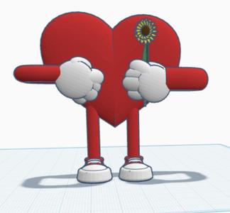 Heart holding a flower