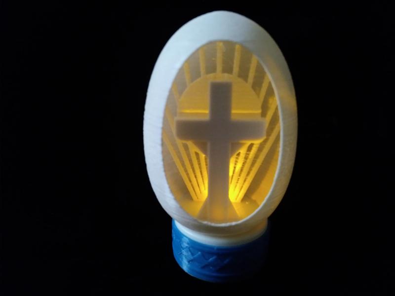 Easter Cross Egg For Electronic Tealights