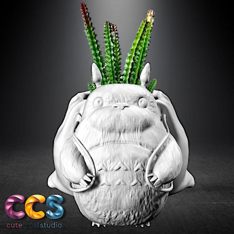 totoro flowerpot with backpack bag