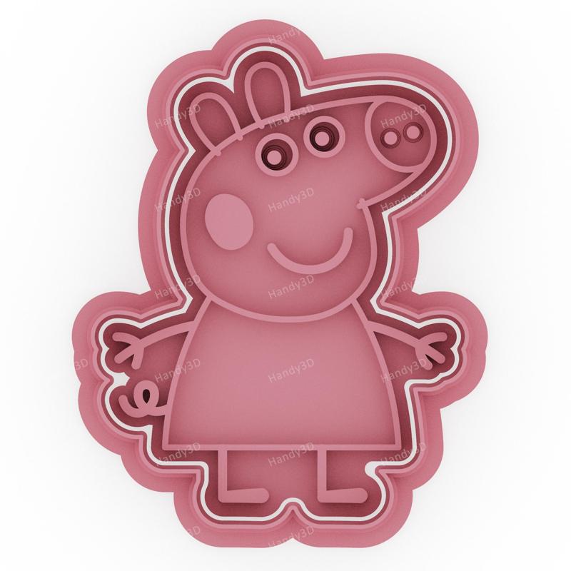 Peppa Pig Cookie Cutter & Stamp - 8 cm