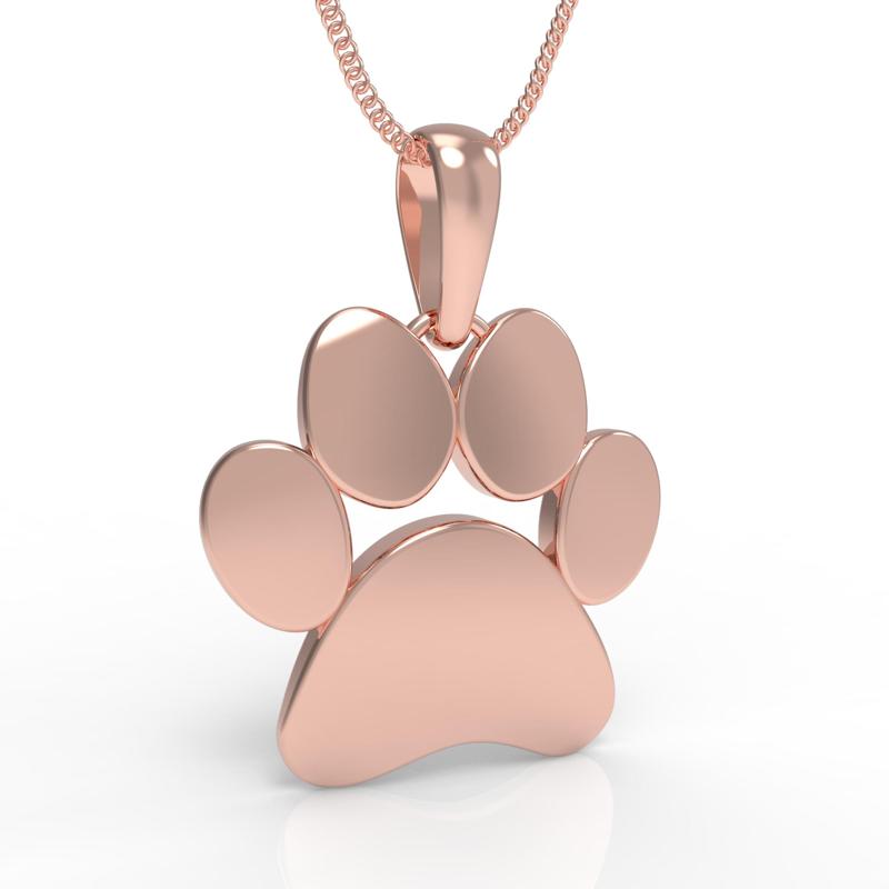 Printable jewelry pendant dog paw STL