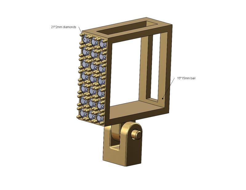 Iced 15x15mm bail link 3D print model