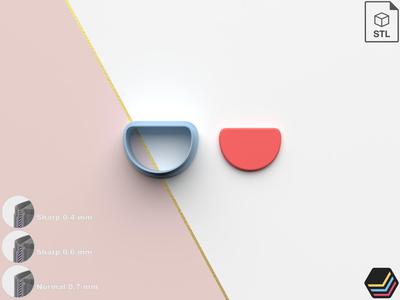 Polymer Clay Cutters Half Moon | 7 Size 3 Cutter Versions | Digital Files for 3D Printing
