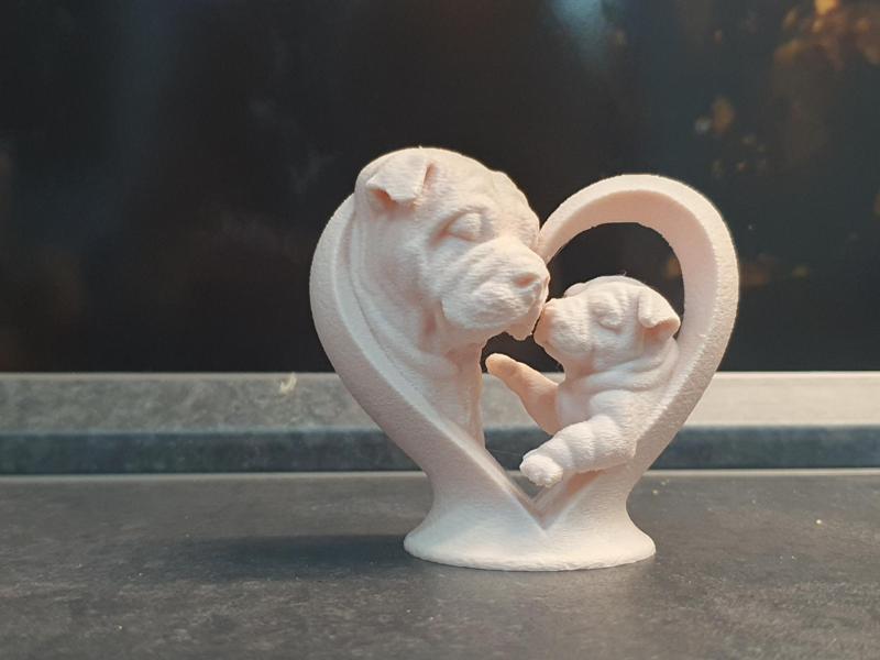 Shar Pei sculpture dog heart dog love
