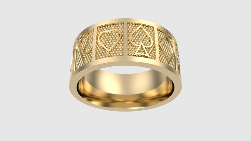 Poker Card Suit Ring 3D print