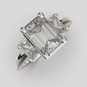 Printable STL jewelry engagement ring STONE 1ct