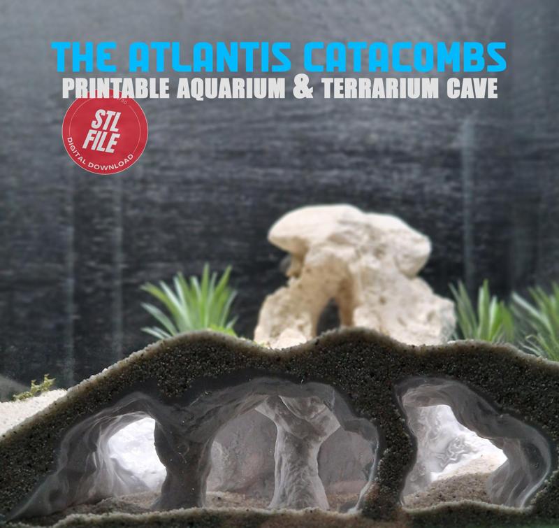 Aquarium & Terrarium Decor Cave | Fish Tank Hide | Terrarium Pet Shelter | Atlantis Catacombs