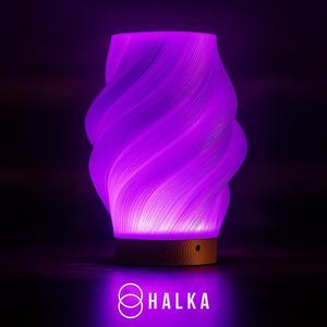 Elegant Modern Spiral LED Table & Night Lamp with Purple Glow | 3D Printable Home Decor Light | Stylish Ambient Lighting for Bedrooms, Desks & Living Spaces
