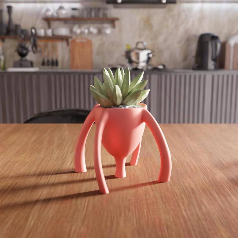 3D Small Desk Planter STL File - 021