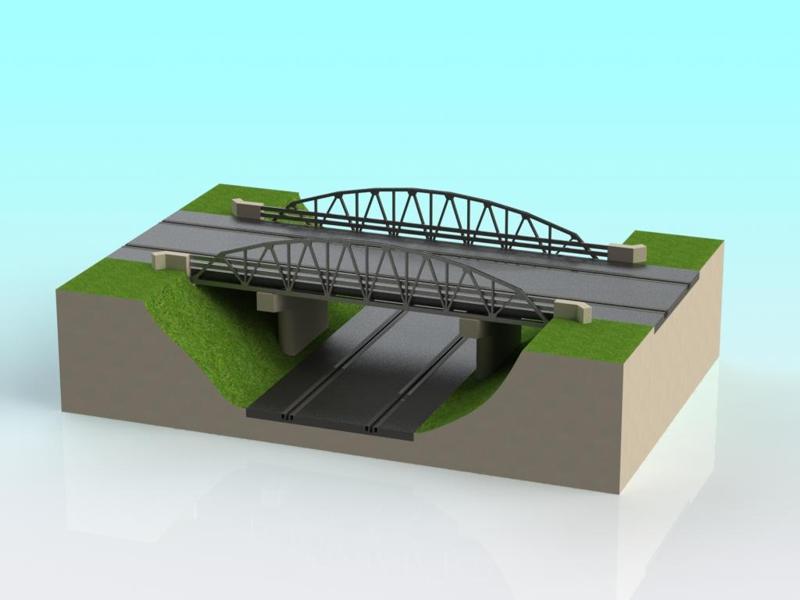 Slot car Warren Truss Arch bridge 1:32 scale