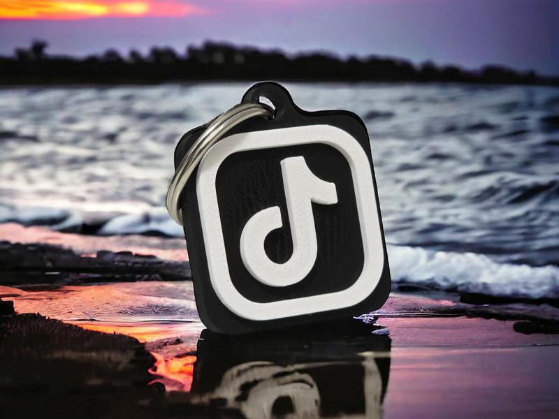 TikTok logo NFC Tag Keychain