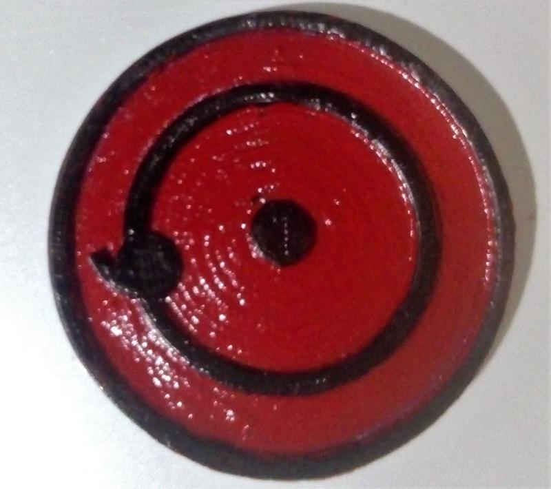 First Stage of the sharingan for Keychain or Pendant